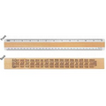 Double Bevel Inch & Metric Wood Ruler (12")